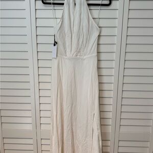 NWT ASTR White Linen Halter Dress